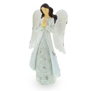 Serene Praying Angel in Snowflakes Dress Figurine - Picture 1 of 4