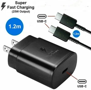 25w Type Usb-c Super Fast Wall Charger+1.2m Cable For Samsung Galaxy S20 S21 5g - Picture 1 of 16