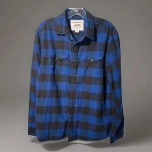 American Eagle Flannel Shirt Blue Plaid Cotton Size M/M (0912) Gww5 - Picture 1 of 5