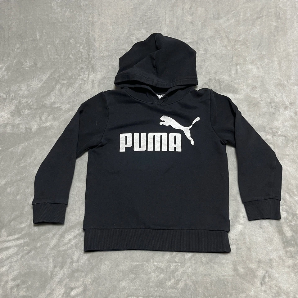 Puma Niños Sudadera con Capucha Negra con Logo Blanco Niñas Talla Pequeña 7/8 Foto 1 de 4