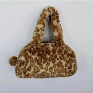 Vintage Leopard Print Faux Fur Bag MEISEI KIGYO MSP Tokyo Japan Kidcore - Picture 1 of 10