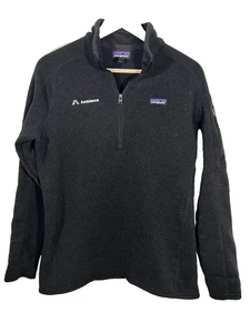 Women's Patagonia Better Sweater Pullover Large Black 1/4 Zip Fleece Embroidered - Picture 1 of 7