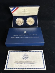 2001 Smithsonian National Museum Of The American Indian Buffalo Coins - Picture 1 of 5