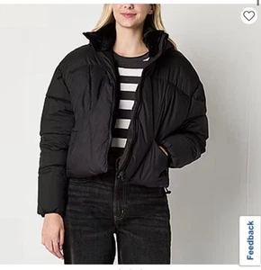 Giubbotto imbottito nero pesante Arizona Juniors nuovo con etichette lunghezza vita taglia small $98 - Foto 1 di 11