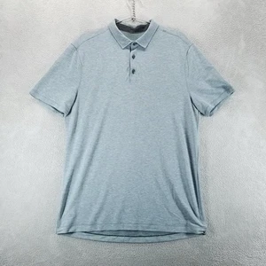 Camisa Polo Lululemon Para Hombres L Azul Manga Corta Rendimiento Elastizada Absorbente - Imagen 1 de 7
