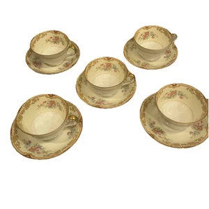 5 Vintage Noritake china japan 653 topaz cup And Saucer Mystery - Picture 1 of 9
