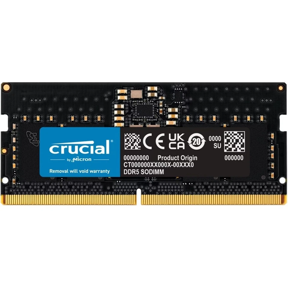Crucial SO-DIMM 8GB, DDR5-4800, CL40-39-39, 1RX16 - CT8G48C40S5 - Bild 1 von 1