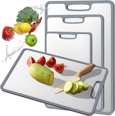 Titanium Cutting Board Double-Sided Non-Slip Silicone Edging Pure Titanium Cutti - Image 1 of 4
