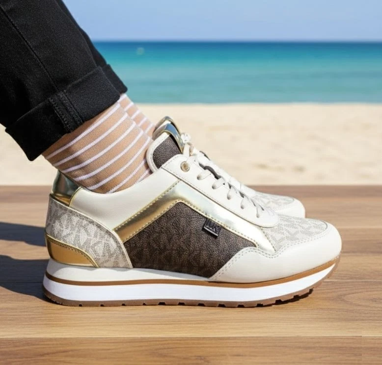 Michael Kors Maddy Trainer Mini MK Logo PVC Size 7.5