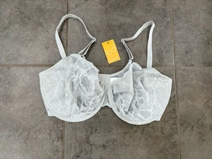 Delimira Balconette Bra Lace- French Gray 40E New! So Pretty! - Picture 1 of 11