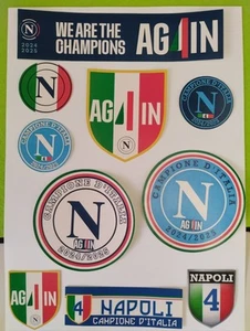 10 ADESIVI NAPOLI Campione d'Italia 2025 AGAIN PAPER ADESIVA NON PER ESTERNO - Foto 1 di 2