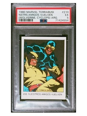 1980 Marvel Terrabusi Argentina Variant Wolverine RC Cyclops #210 PSA 5 Low Pop - Image 1 of 2