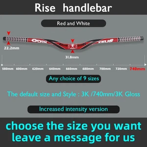 31.8mm Carbon Mountain Bike Handlebar Flat/Rise Bar 580-740mm Ultralight 150g - Picture 1 of 40