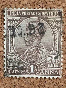 UAIS India Post & Revenue Franked Stamp Used British Colony King George V Anna - Picture 1 of 3