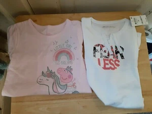 TWO-Girls T-Shirts Peppa Pig & Ideology Size 4T NEW WITH TAGS - Picture 1 of 5