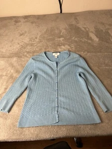 Old Navy Cardigan Woman Size Large Turquoise Teal Blue Button Front Long sleeve - Picture 1 of 6