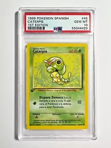 PSA 10 Gem Mint 1st Edition Caterpie 1999 Pokemon Base Set SPANISH #45 - Picture 1 of 5