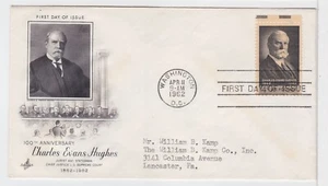 TurtlesTradingPost - Charles Evans Hughes 1962 #1195 FDC- Artcraft Cachet - Picture 1 of 1