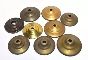 9 VINTAGE BRASS CEILING MOUNT CANOPY CANOPIES LIGHT PARTS - Picture 1 of 6