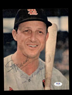 Stan Musial PSA DNA Signed  8x10 Vintage Photo Autograph Cardinals - Image 1 of 3