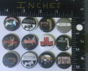 Led Zeppelin 12 pin set Rock Classic 70s 80s N Roll Pins One Inch Buttons Badges - Picture 1 of 2