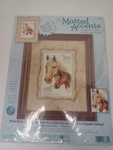Vtg Dimensions Counted Cross Stitch Kit 8 x 10" #6889 Horses Farm County New - Picture 1 of 5