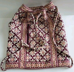 Vera Bradley Drawstring Backpack Purse Boho Maroon Handbag  - Picture 1 of 9