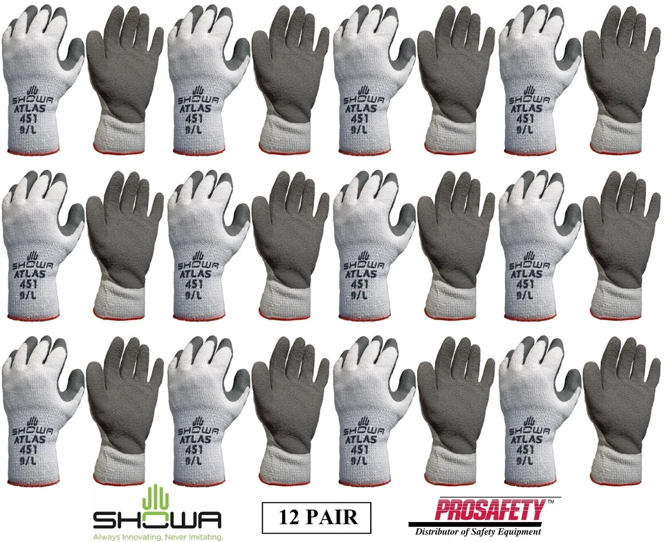 12- Showa 451 Therma Insulated Cold Weather Palm Coated Warm Winter Work Gloves