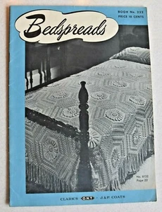  1947 Spool J&P Coats #232 Bedspreads Motifs 1st Edition Crochet Pattern  - Picture 1 of 9
