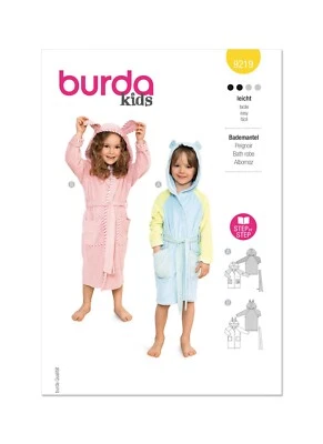 BURDA KIDS 9219 CHILD'S DRESSING GOWN BATHROBE Sewing Pattern Age 4-11 EASY - Image 1 of 4