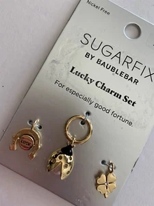 Sugarfix By Baublebar LUCKY CHARM SET NEW 3 Horseshoe Ladybug Shamrock THREE - Picture 1 of 1