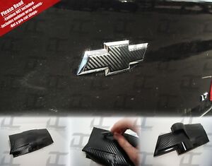 (2) Chevy Cruze Malibu Carbon Fiber Universal Bowtie Vinyl Sheets Emblem Overlay