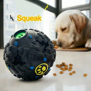 Pet Dog Giggle Ball Tough Treat Sound Activity Training Squeaky Chew Toys - Picture 1 of 16
