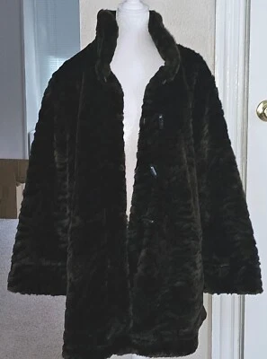 ¡Raro! Antiguo/Vintage Abrigo de Piel Negro Muskrat Años 20 30 Foto 1 de 4