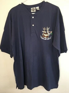 Vintage 90's Daffy Duck Taz Bugs Shirt Thats All Folks Looney Tunes Polo Shirt - Bild 1 von 8