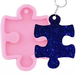 Silicone Jigsaw Mould Key Ring Mold For Keychain Fondant Decoration UK - Picture 1 of 4
