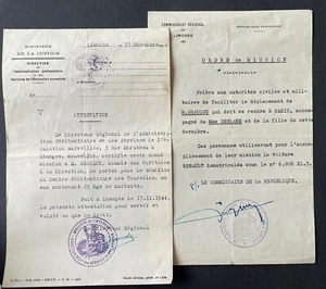 Ancien Laisser Passer / Ordre de Mission Limoges 1944 WW2 - Picture 1 of 1