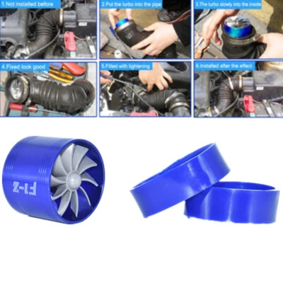 Car Turbine Turbo Air Intake Gas Fuel Saver Fan Supercharger Accessories - Image 1 of 4