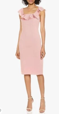 Shoshana Abril Light Pink Ruffled Sheath Dress Sz 8~Beautiful- - Image 1 of 4