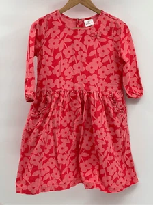 Hanna Andersson Kids Girls Dress Size 16 Pink Floral Corduroy 3/4 Sleeve - Picture 1 of 13