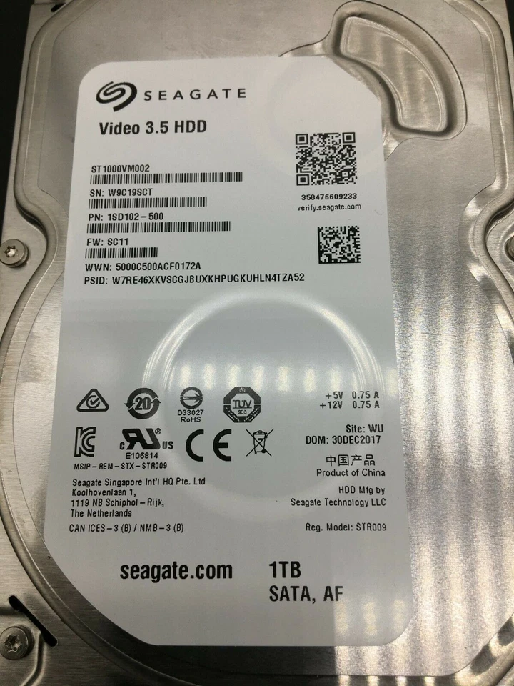 ST1000VM002 1TB SEAGATE Video CCTV 3.5" SATA HDD Hard Disk Drive - Image 1 of 1