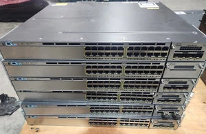 5x Cisco Catalyst WS-C3750G-24T-S 24-Port with NM-10G 4 Ports AND 1x 1100WAC - Picture 1 of 4