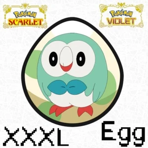XXXL Rowlet glänzendes Ei 6IV IHR OT, WENN GESCHLÜPFT Jumbo Pokemon scharlachrot violett SV