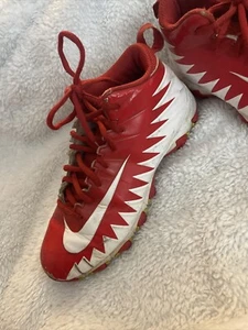 Nike Alpha Fast Flex Football Cleats Red & White Boys Size 4.5Y 878122-611 Shoes - Picture 1 of 9