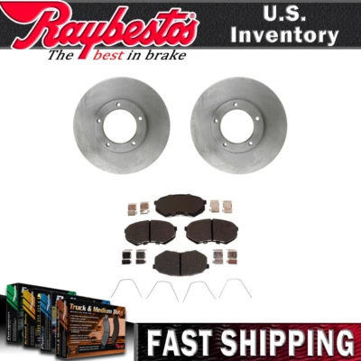 Kit de rotores de freno delanteros pastillas de freno de cerámica herrajes para camioneta Toyota 1989-1993 Foto 1 de 4