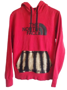 The North Face Sudadera con Capucha Roja Personalizada Denim Bolsillos Pullover Hombre Pequeño  - Imagen 1 de 7