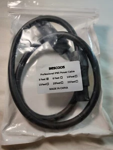 TORONCE PROFESSIONAL IP65 3 PRONG POWER CABLE - Picture 1 of 3