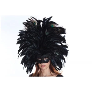 Feather Masquerade Mask Show girl - Picture 1 of 2