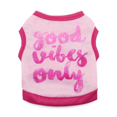 Cute Small Dog T-shirt Pet Vest Printed Clothes Dog Clothes Puppy Cat Coat NEW ✲ - Image 1 of 4