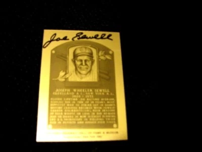 JOE SEWELL Signed 3"x4" Metallic HOF Baseball Plaque -JSA Hologram Authenticated - Image 1 of 4